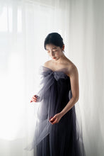 Load image into Gallery viewer, Charcoal Big ribbon dress