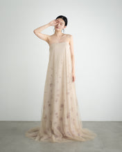 Load image into Gallery viewer, Flower beige color dress