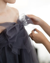Load image into Gallery viewer, Charcoal Big ribbon dress