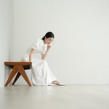 Load image into Gallery viewer, Satin puff sleeve slender dress