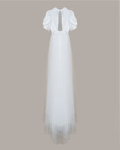 Load image into Gallery viewer, Satin puff sleeve slender dress