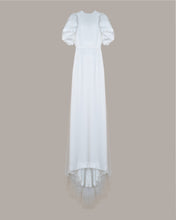 Load image into Gallery viewer, Satin puff sleeve slender dress