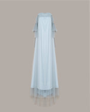 Load image into Gallery viewer, Saxe blue color Ribbon sleeves dress