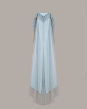 Load image into Gallery viewer, Saxe blue color Ribbon sleeves dress
