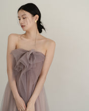 Load image into Gallery viewer, Smoky purple Raffle color dress
