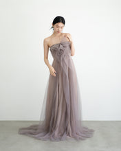 Load image into Gallery viewer, Smoky purple Raffle color dress
