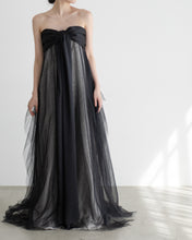 Load image into Gallery viewer, Black satin ribbon dress
